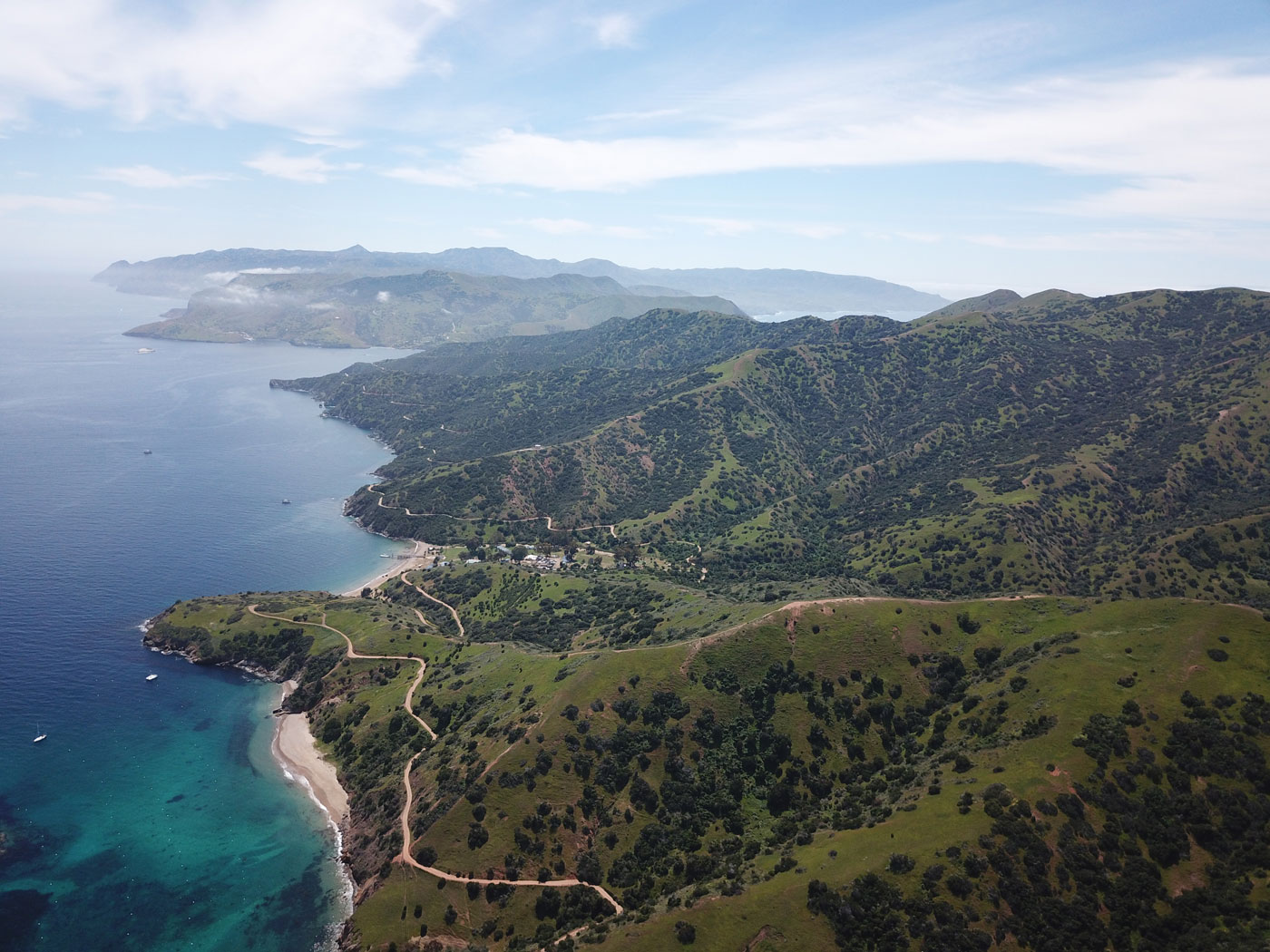 an elevated view of Santa Catalina Island off the coast of California